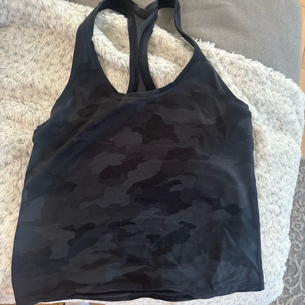 Lululemon Black Camouflage Racerback Tank Top